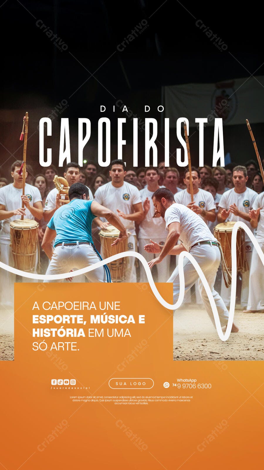 Flyer Dia do Capoeirista PSD Editável
