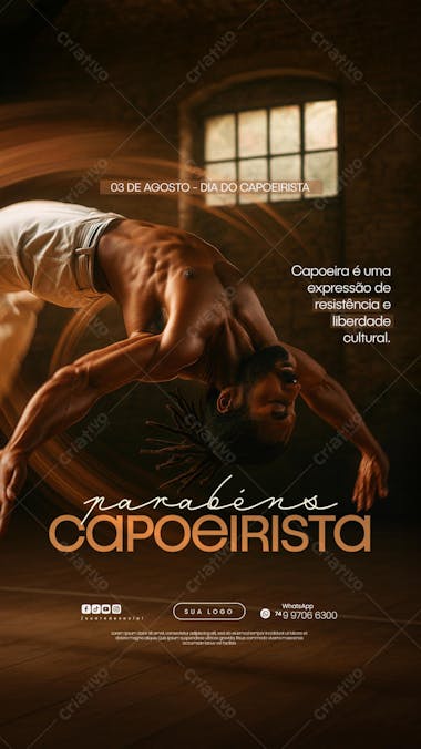 03 de Agosto Dia do Capoeirista Capoeira Flyer Social Media PSD Editável (14)