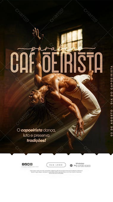 03 de Agosto Dia do Capoeirista Capoeira Flyer Social Media PSD Editável (18)