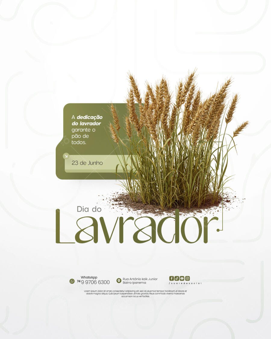 Post para o Dia do Lavrador PSD Editável