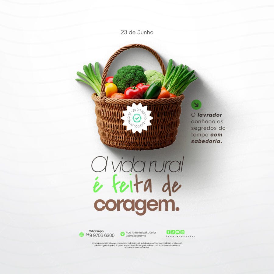 Post para Dia do Agricultor PSD Editável