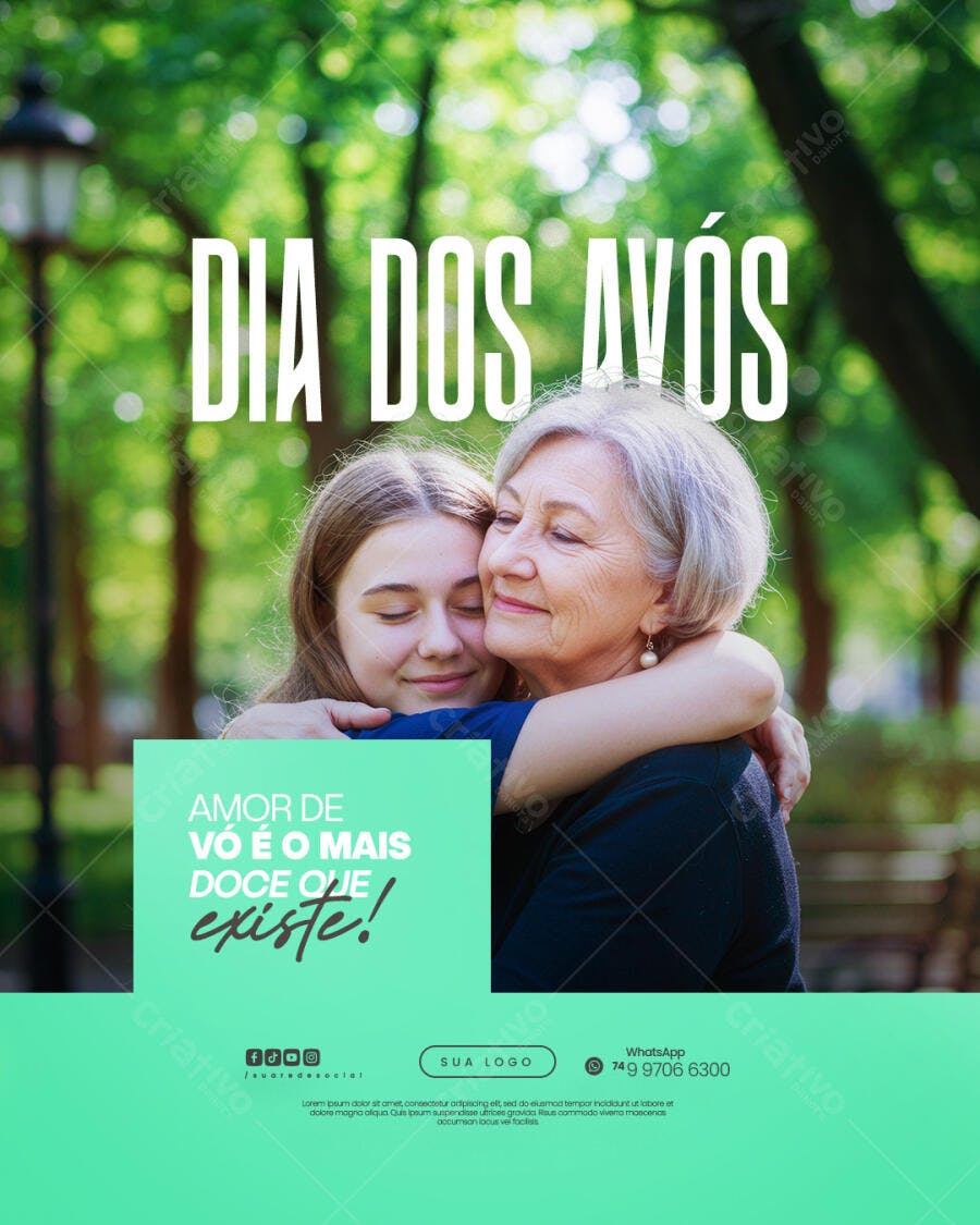 Post para o Dia dos Avós PSD Editável