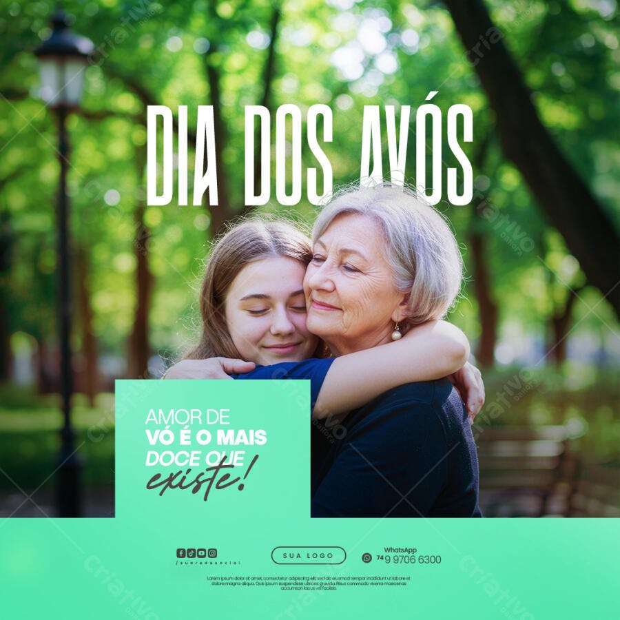 Post para o Dia dos Avós PSD Editável