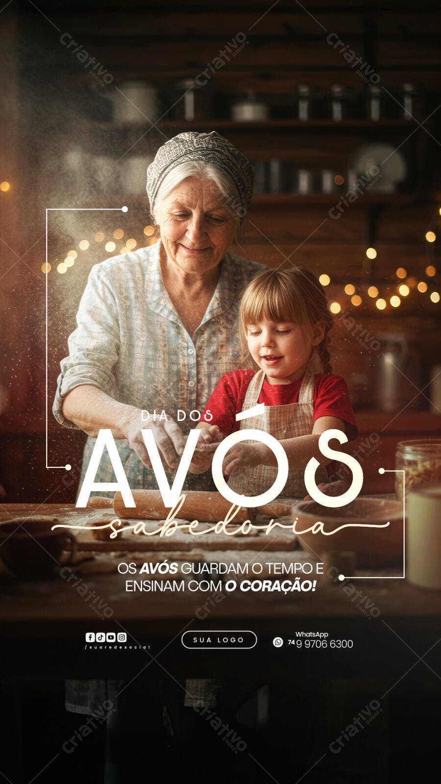 Flyer Dia dos Avós PSD Editável
