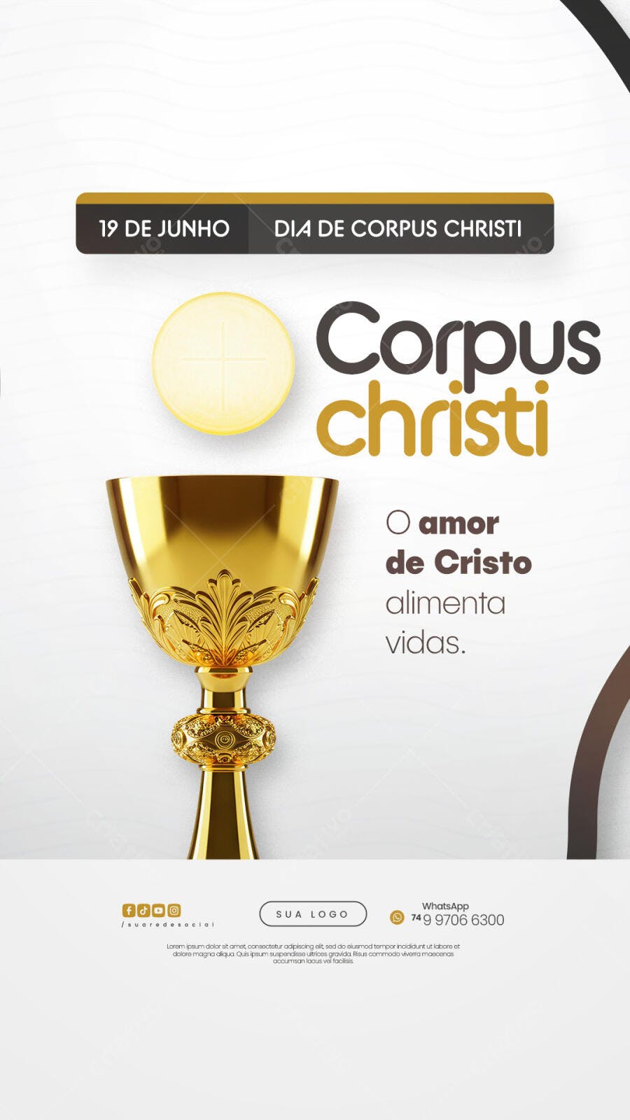 Flyer para Dia de Corpus Christi PSD Editável