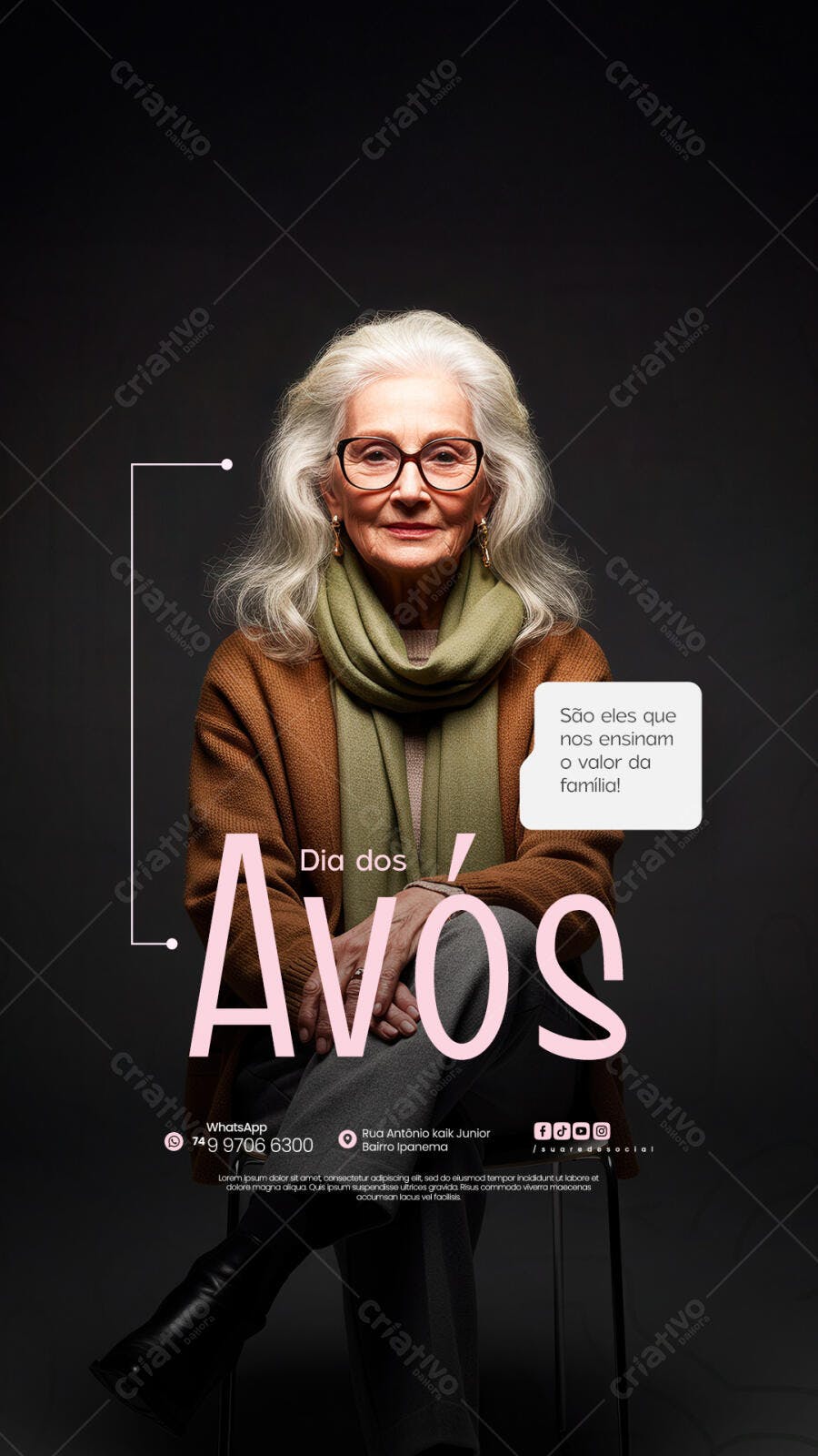 Poster Dia dos Avós PSD Editável