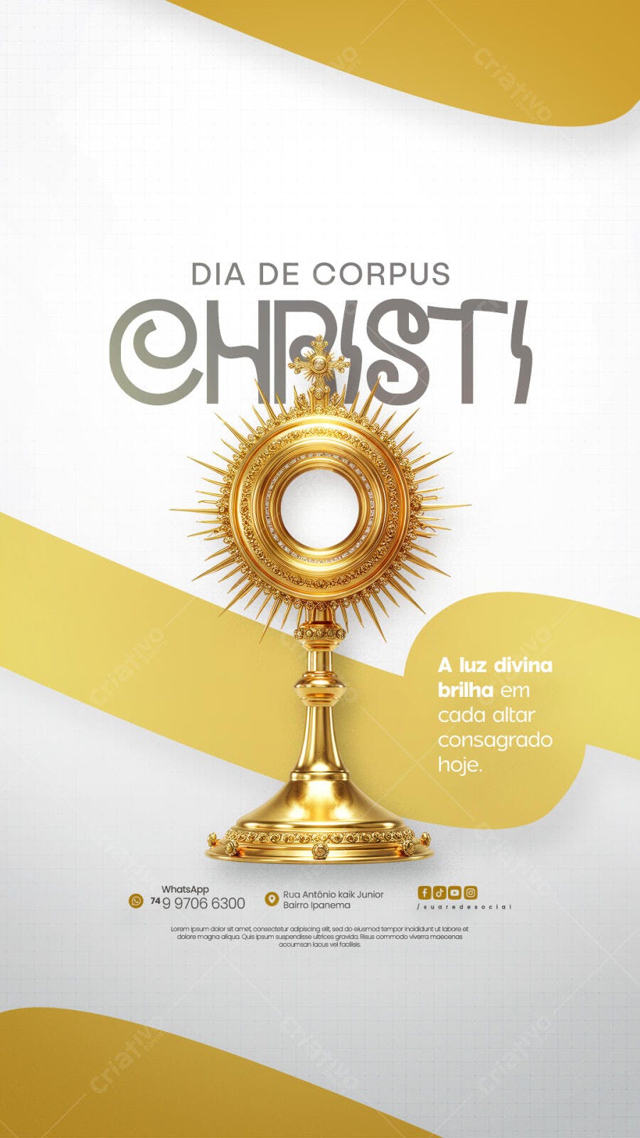 Flyer para Dia de Corpus Christi PSD Editável