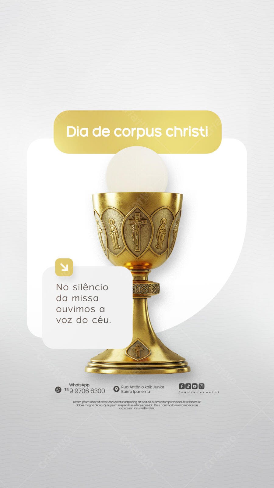 Flyer para Dia de Corpus Christi PSD Editável