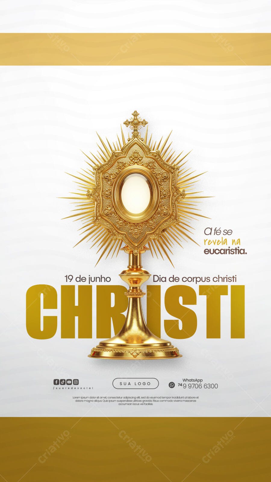 Flyer para o Dia de Corpus Christi PSD Editável