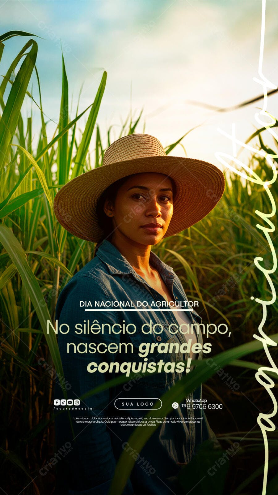 Post para o Dia do Agricultor PSD Editável