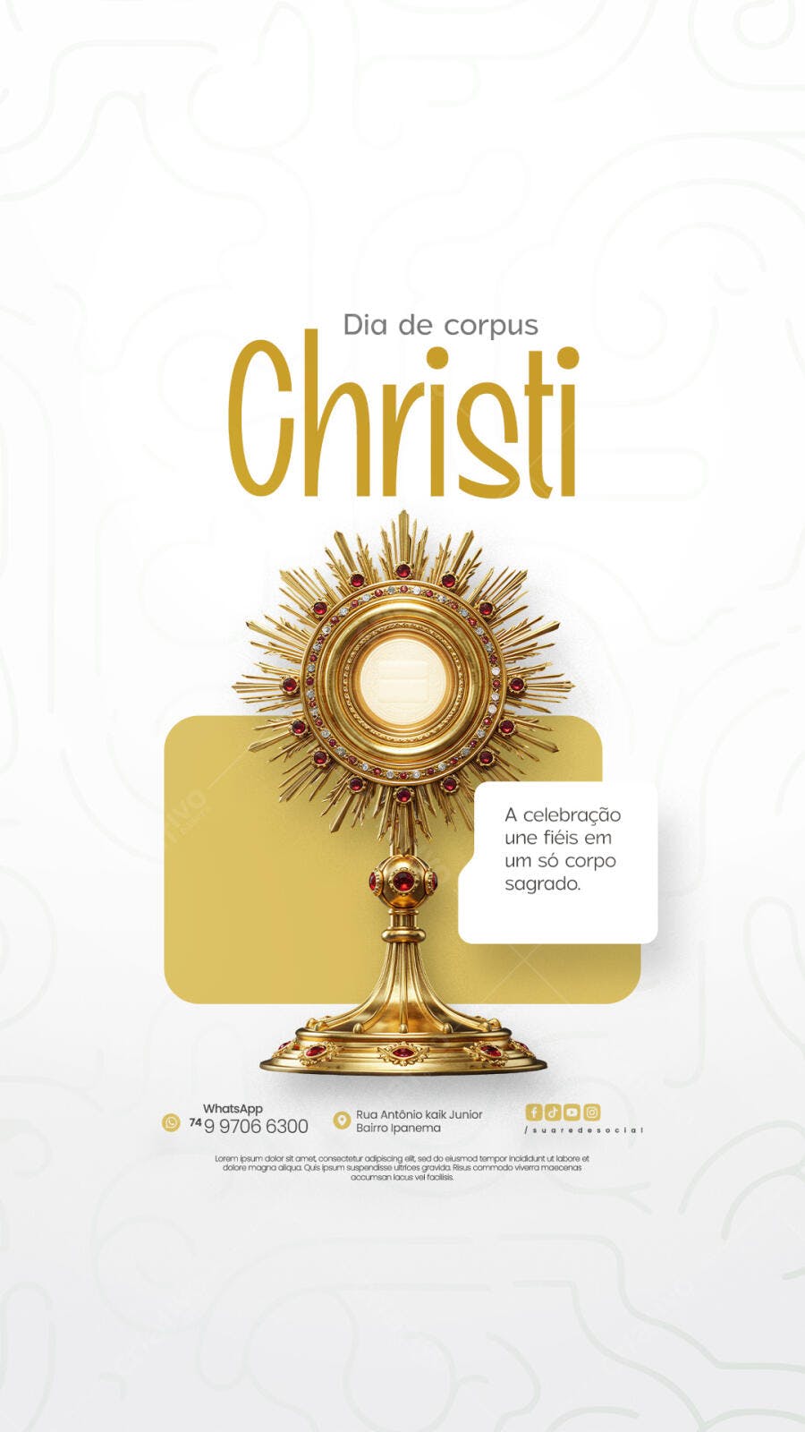 Flyer para Dia de Corpus Christi PSD Editável