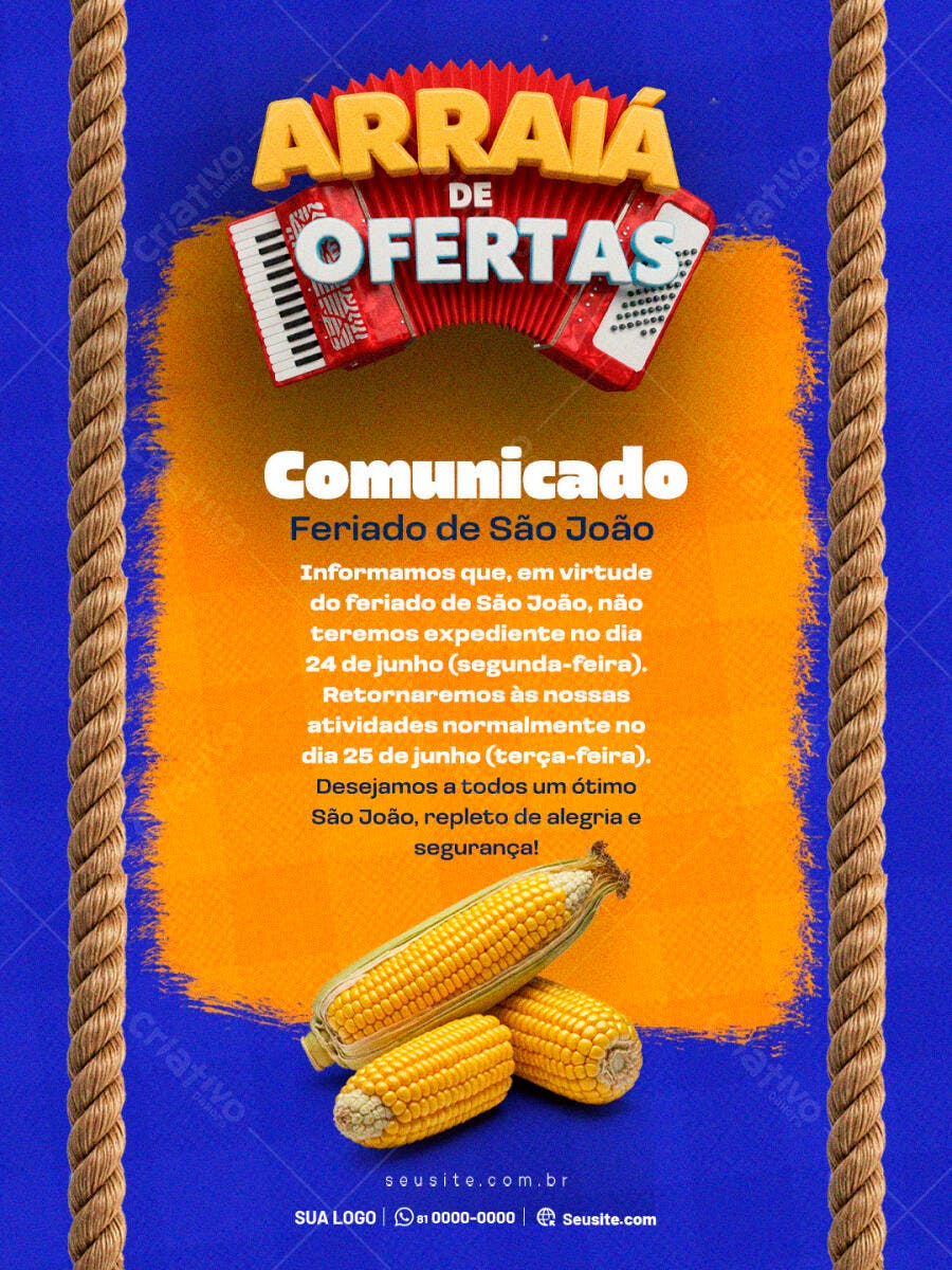 Flyer Festa Junina São João PSD Editável