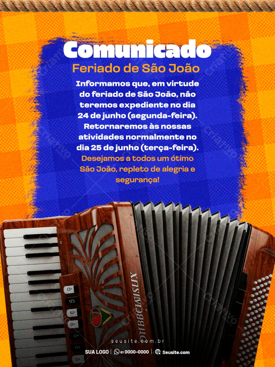 Flyer Feriado de São João PSD Editável