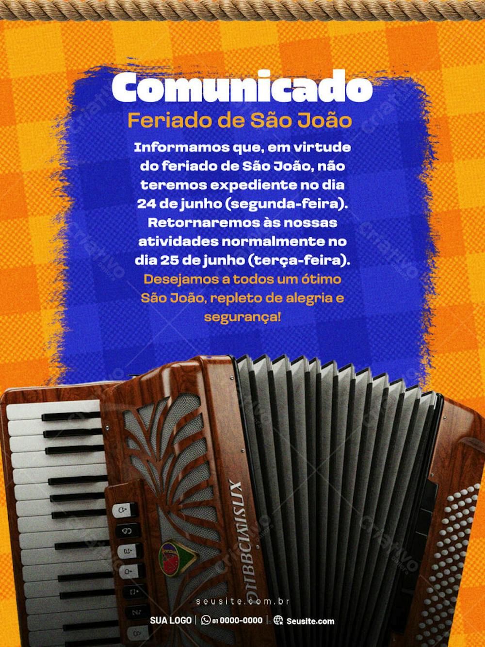 FEED - COMUNICADO  - SÃO JOÃO 3