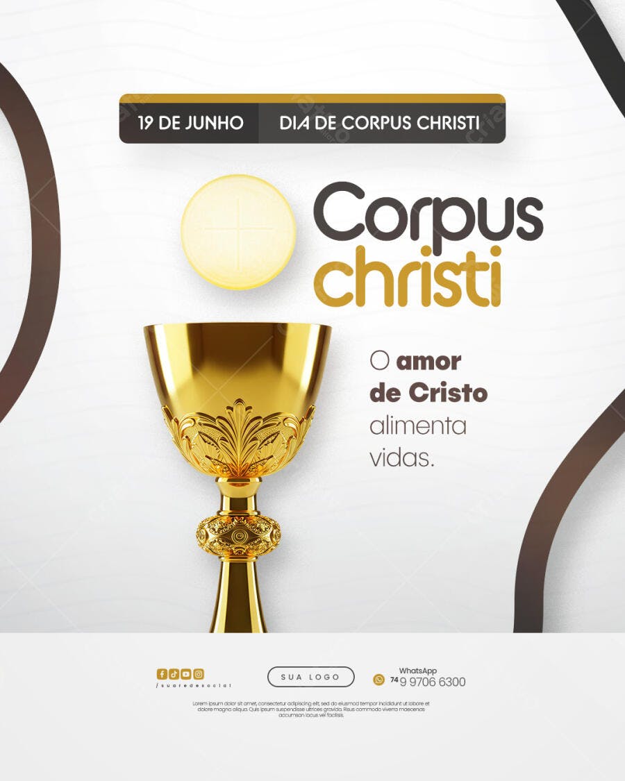 Flyer para Corpus Christi 19 de Junho PSD Editável