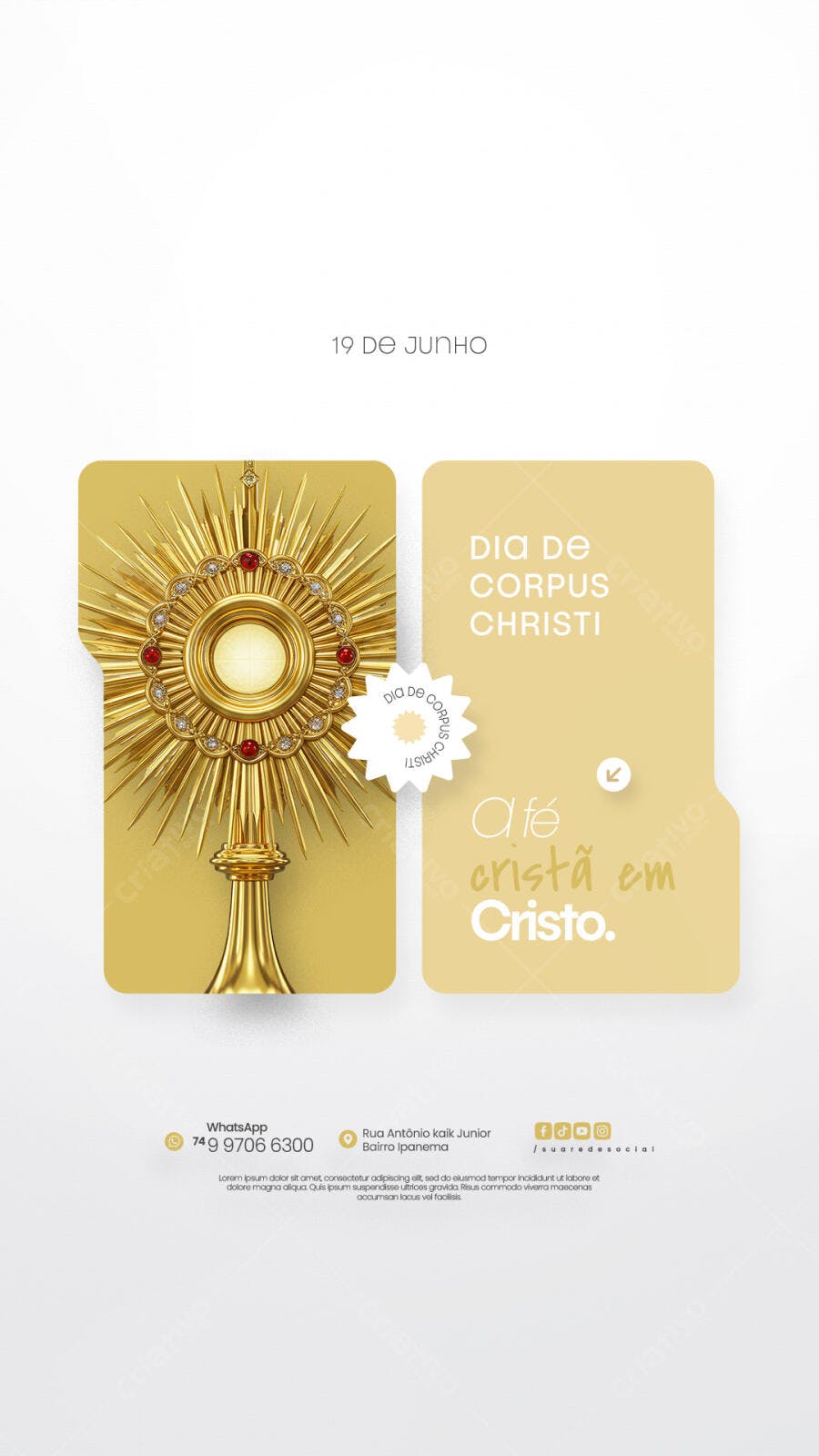 Post para Dia de Corpus Christi PSD Editável