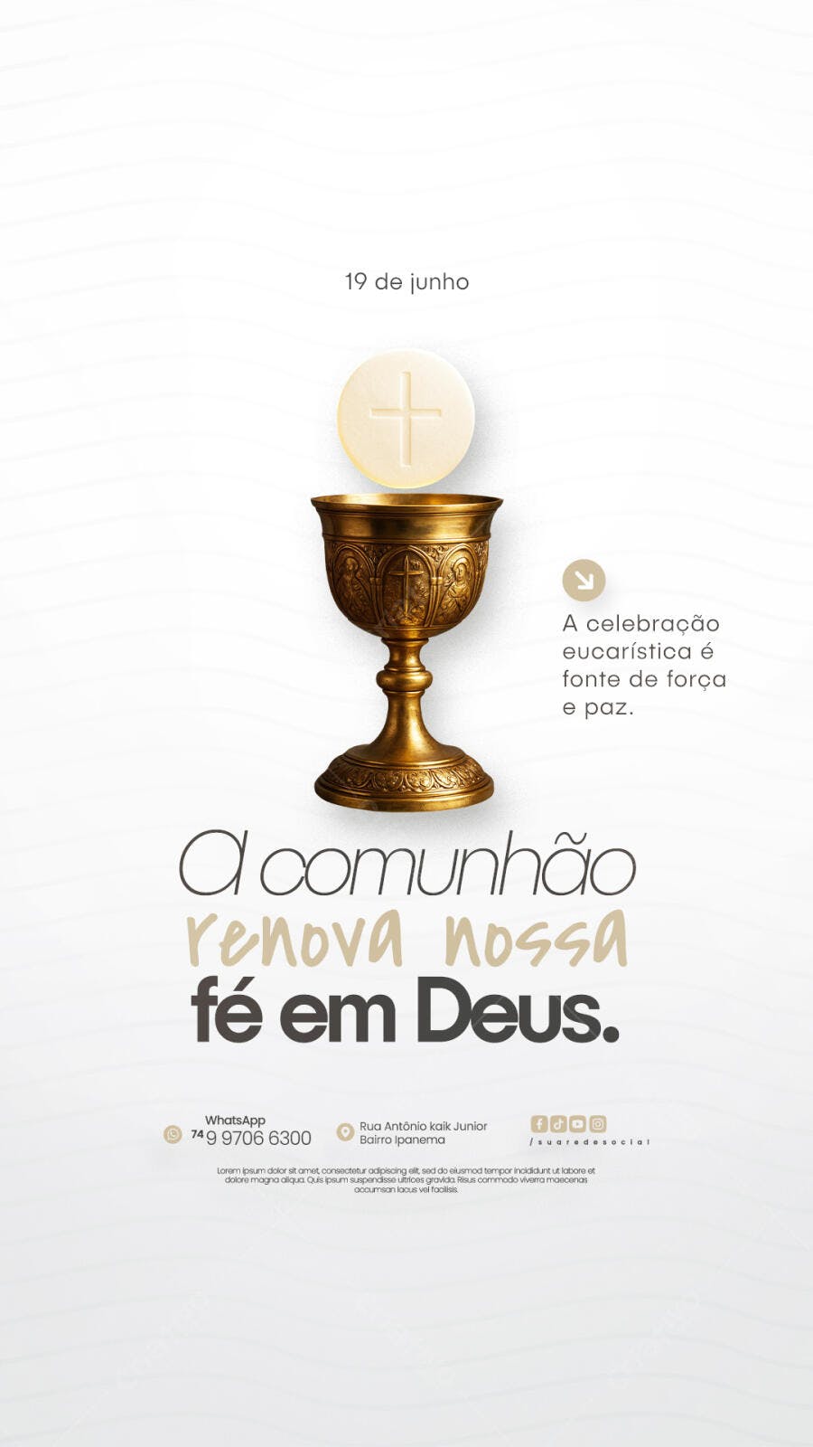 Flyer Religioso para Dia 19 de Junho PSD Editável