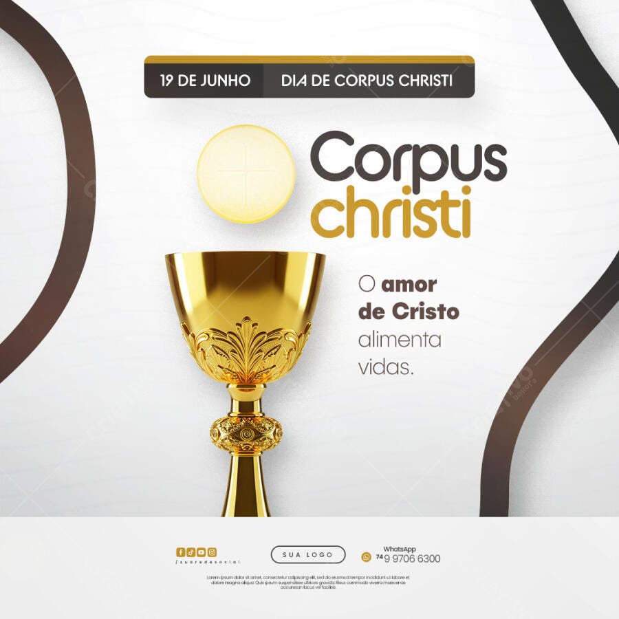 Flyer para Dia de Corpus Christi PSD Editável