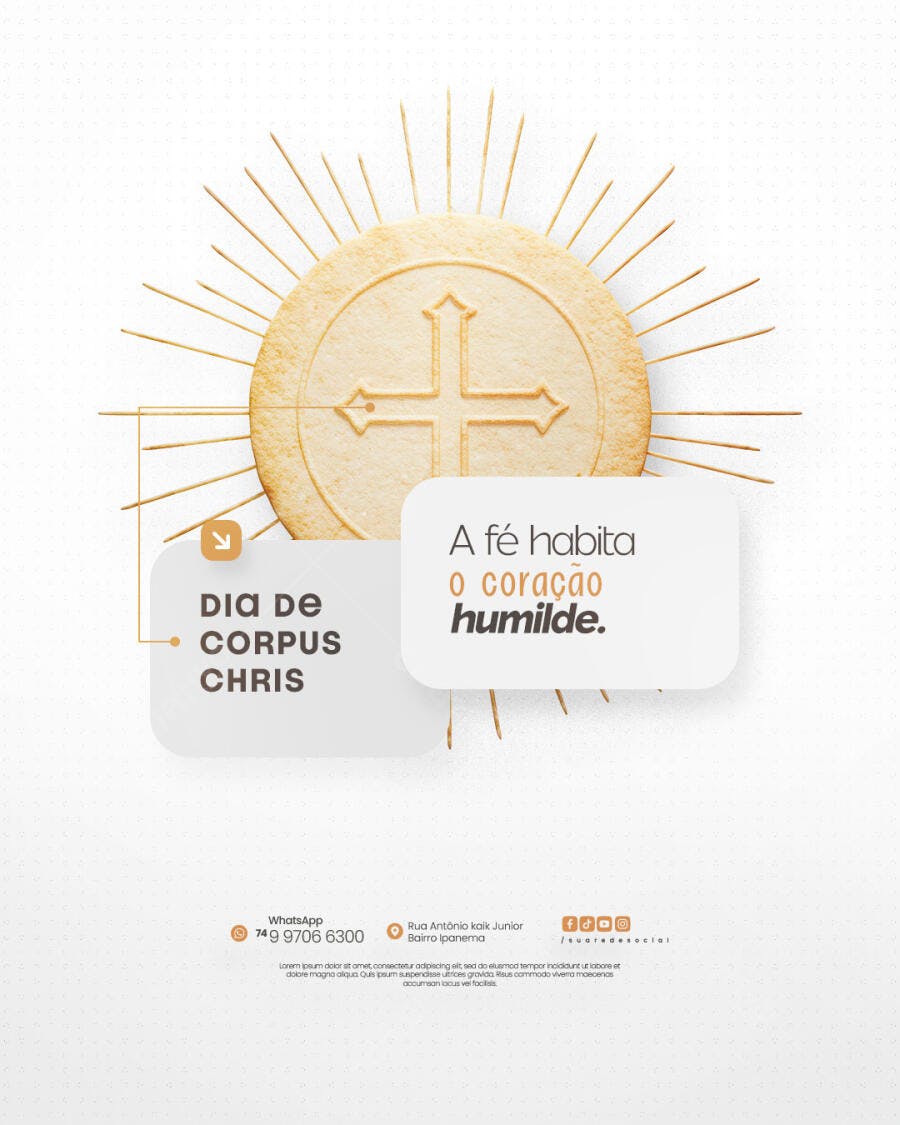 Postagem Dia de Corpus Christi PSD Editável