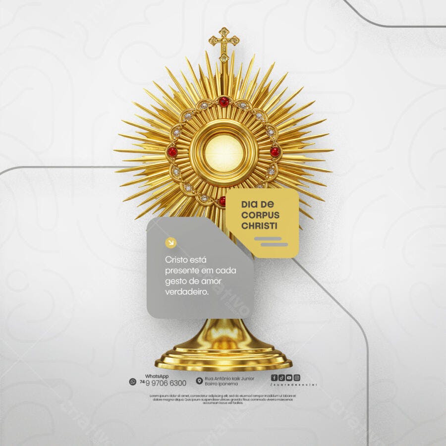 Post para Dia de Corpus Christi PSD Editável