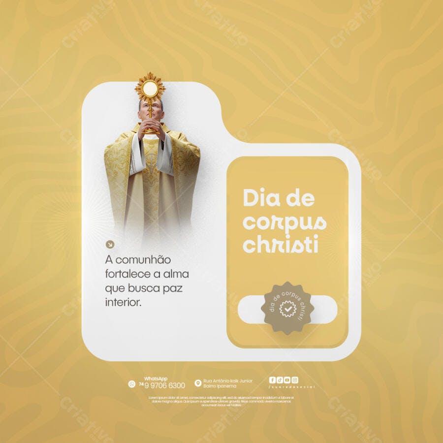 Post para o Dia de Corpus Christi PSD Editável