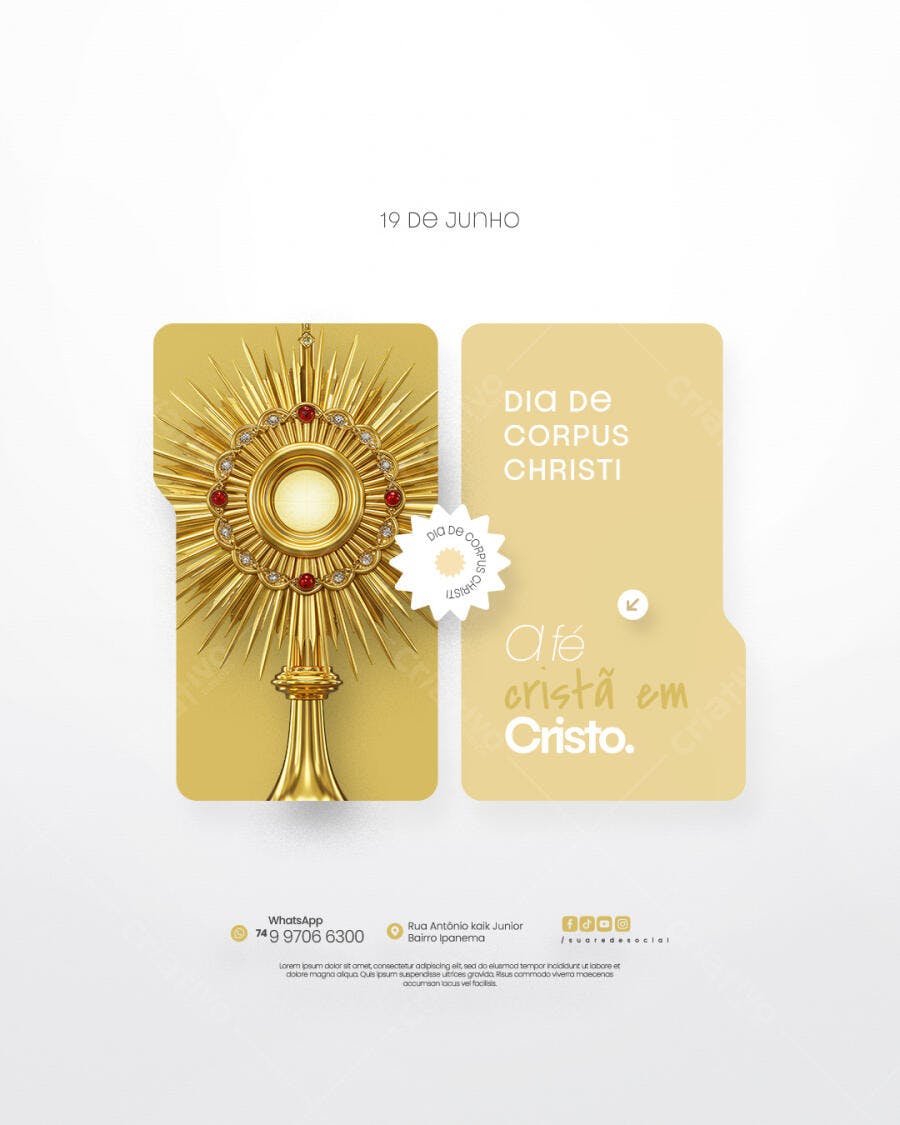 Post para Corpus Christi PSD Editável