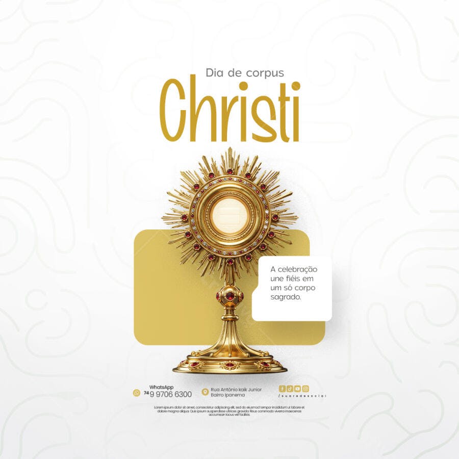 Flyer Dia de Corpus Christi PSD Editável