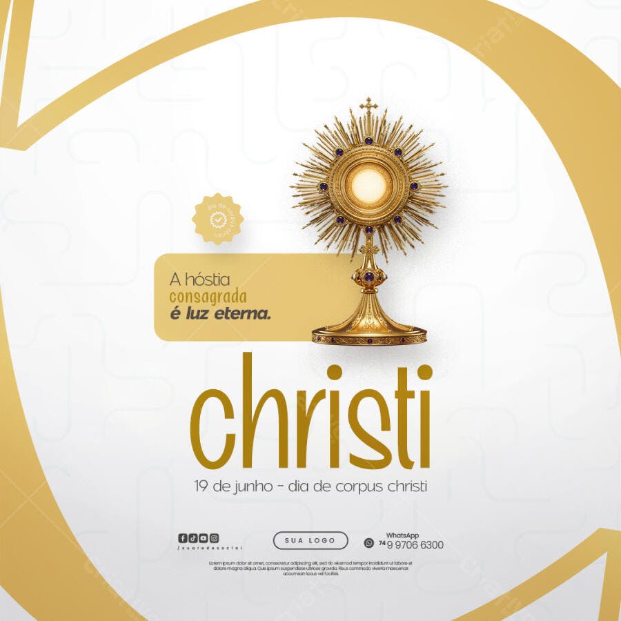 Flyer para Dia de Corpus Christi PSD Editável