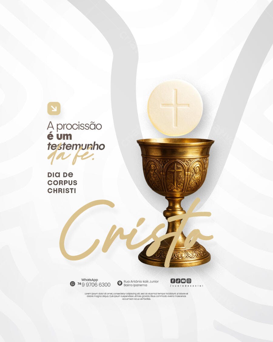 Flyer Dia de Corpus Christi PSD Editável