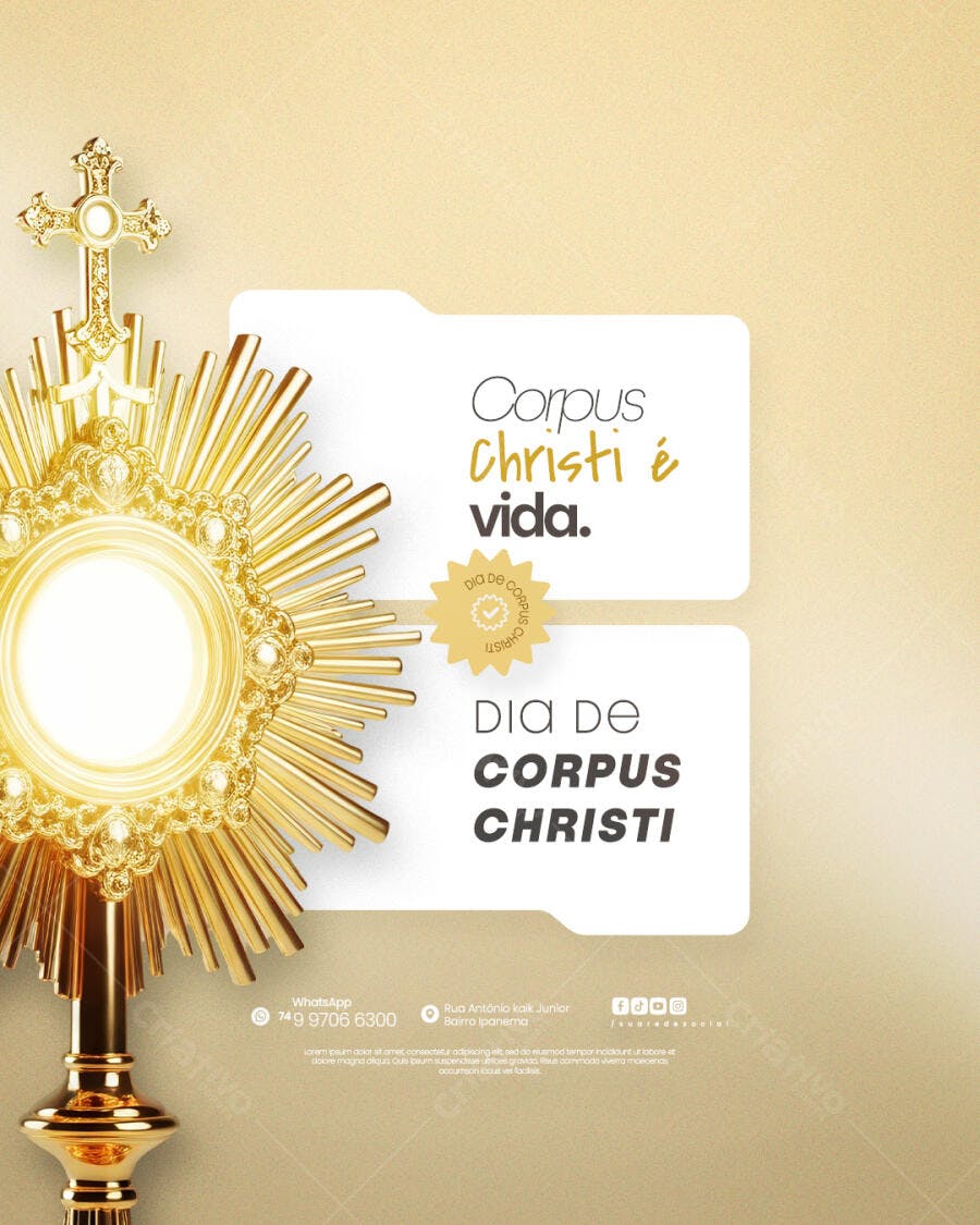 Flyer Dia de Corpus Christi PSD Editável