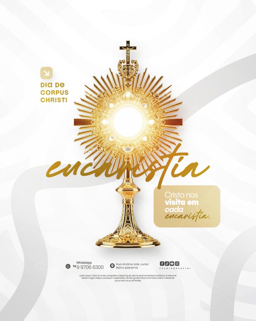 Flyer Dia de Corpus Christi PSD Editável