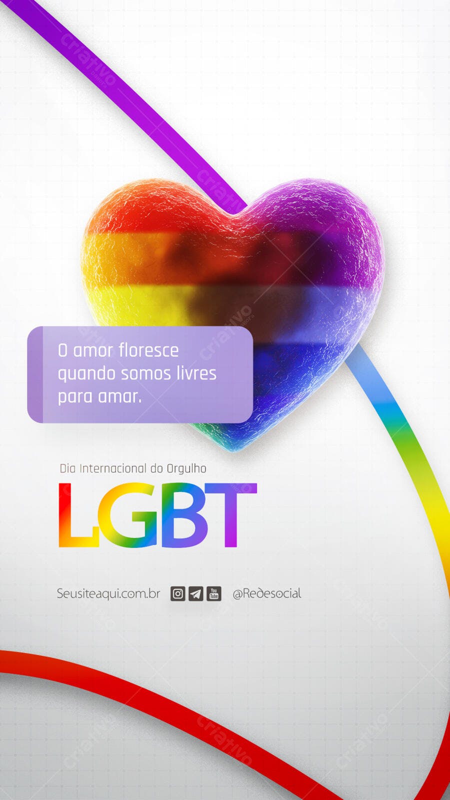 Flyer Dia Internacional do Orgulho LGBT PSD Editável