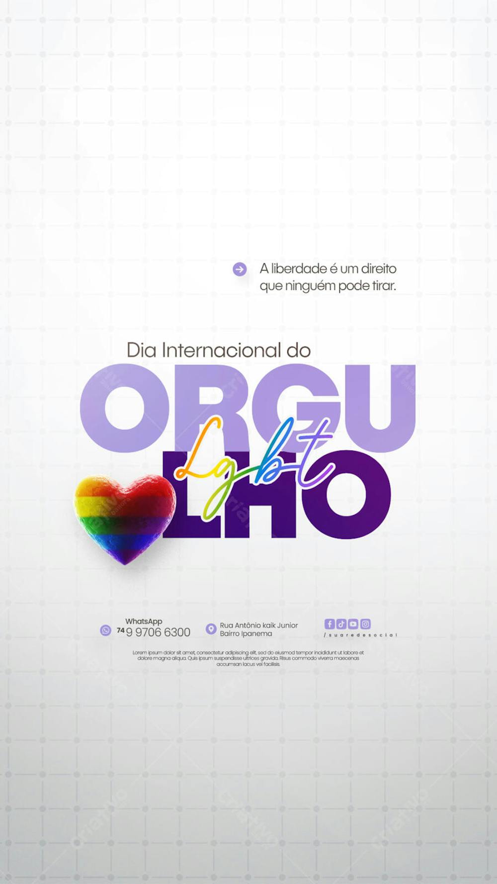 Dia Internacional do Orgulho LGBT Social Media PSD Editável (5)