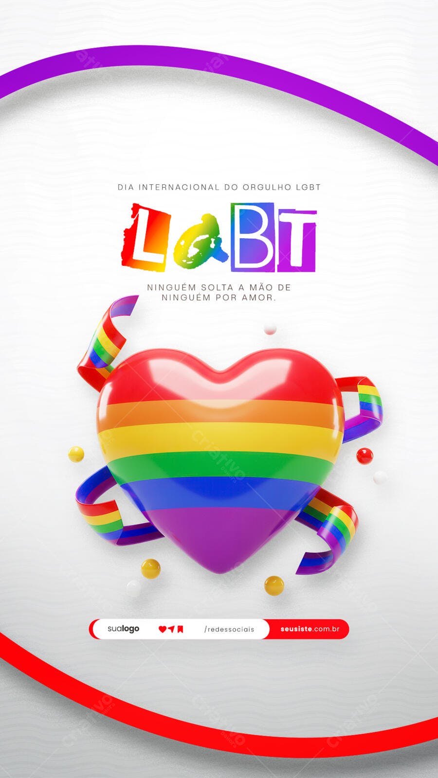 Flyer Dia Internacional do Orgulho LGBT PSD Editável