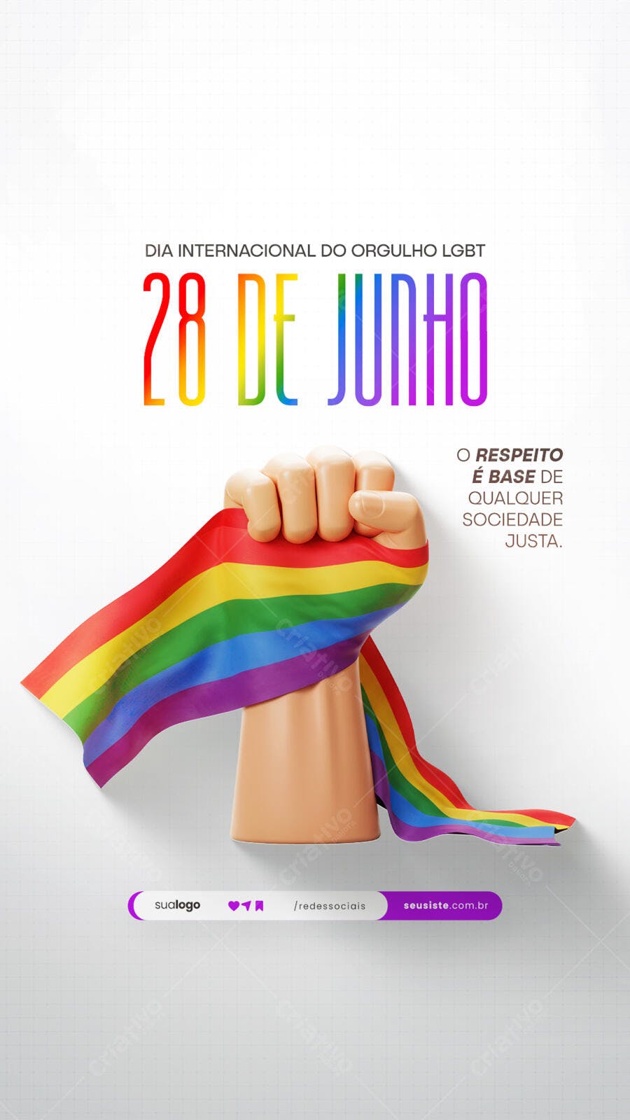 PSD para o Dia Internacional do Orgulho LGBT 28 de Junho