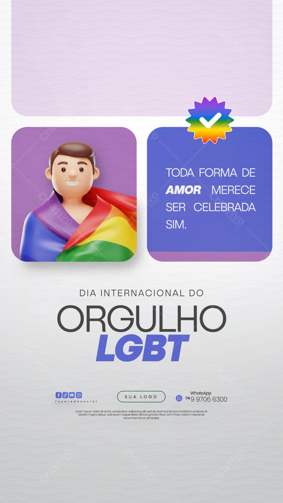 Flyer Dia do Orgulho LGBT PSD Editável
