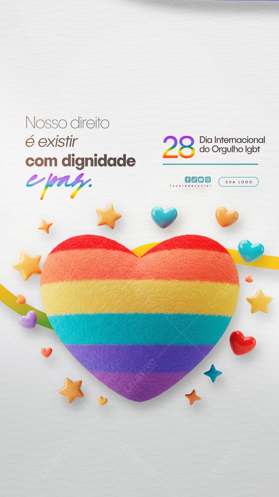 Post para o Dia Internacional do Orgulho LGBT PSD Editável