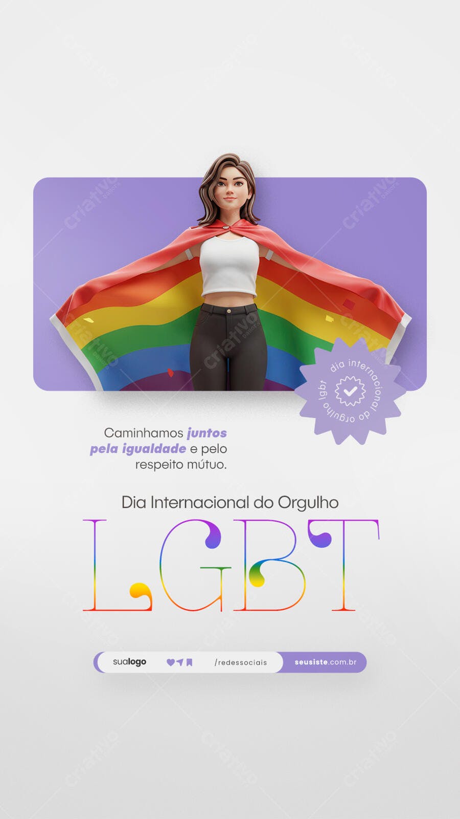 Flyer Dia Internacional do Orgulho LGBT PSD Editável