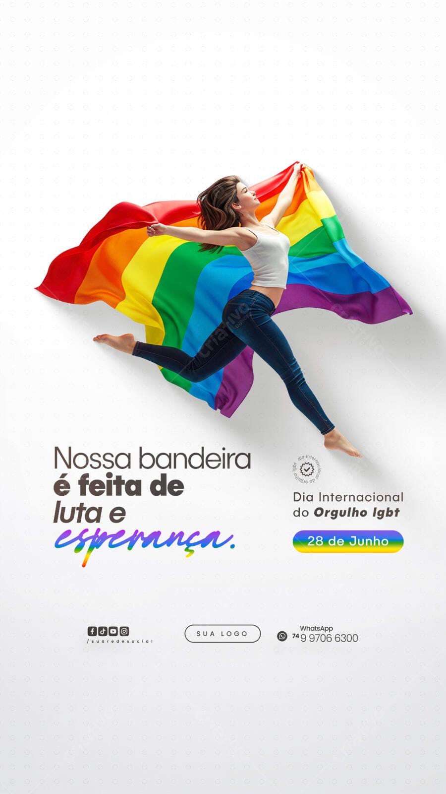 Flyer Dia do Orgulho LGBTQIA+ PSD Editável