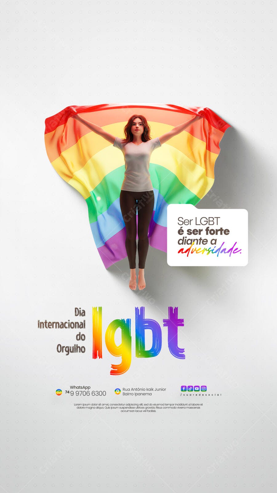 Poster Dia Internacional do Orgulho LGBT PSD Editável