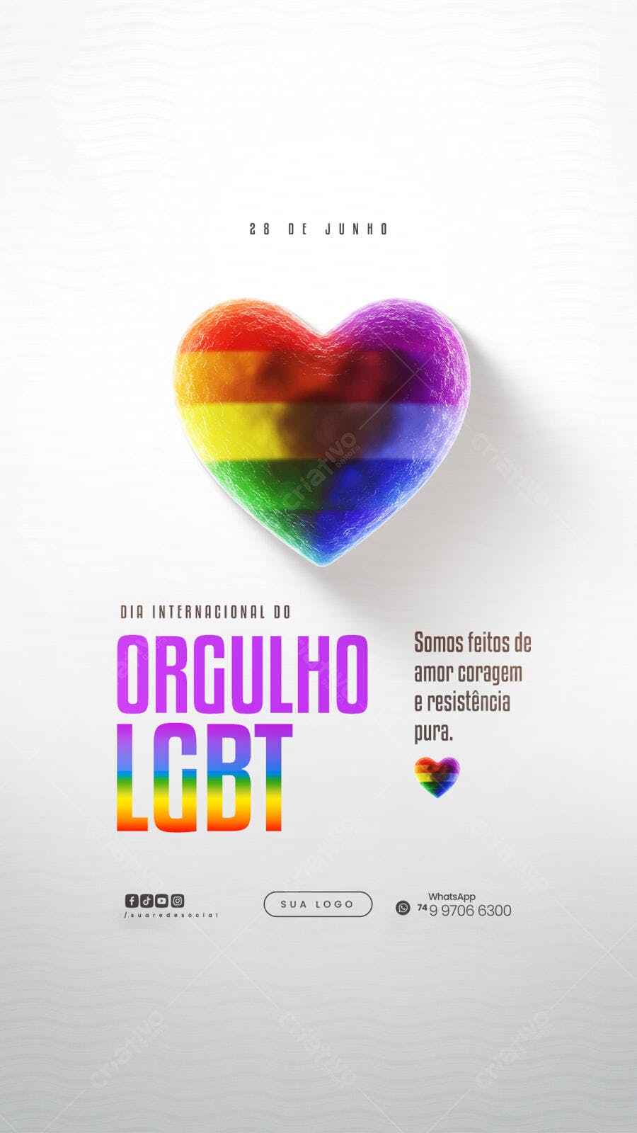 Flyer Dia Internacional do Orgulho LGBT PSD Editável