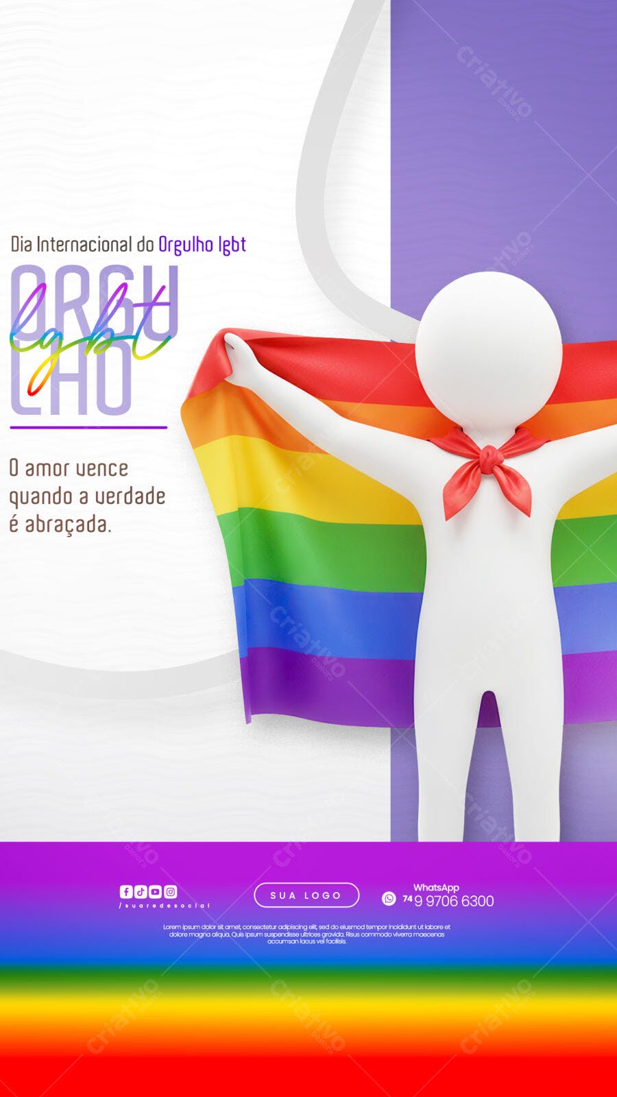Flyer Dia do Orgulho LGBT PSD Editável