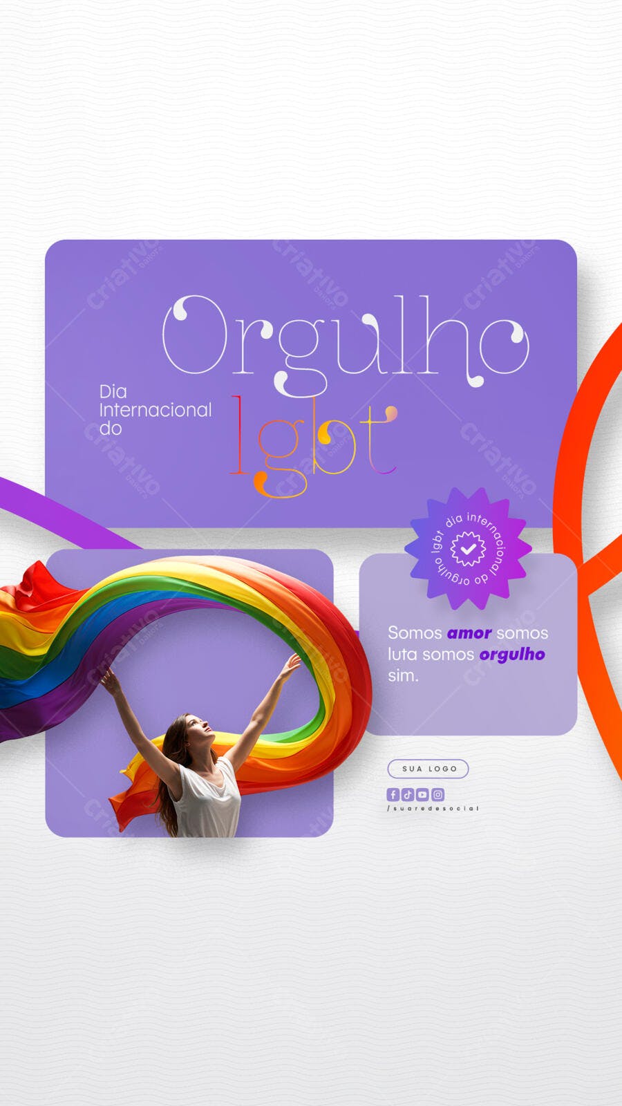 Flyer Dia Internacional do Orgulho LGBT PSD Editável