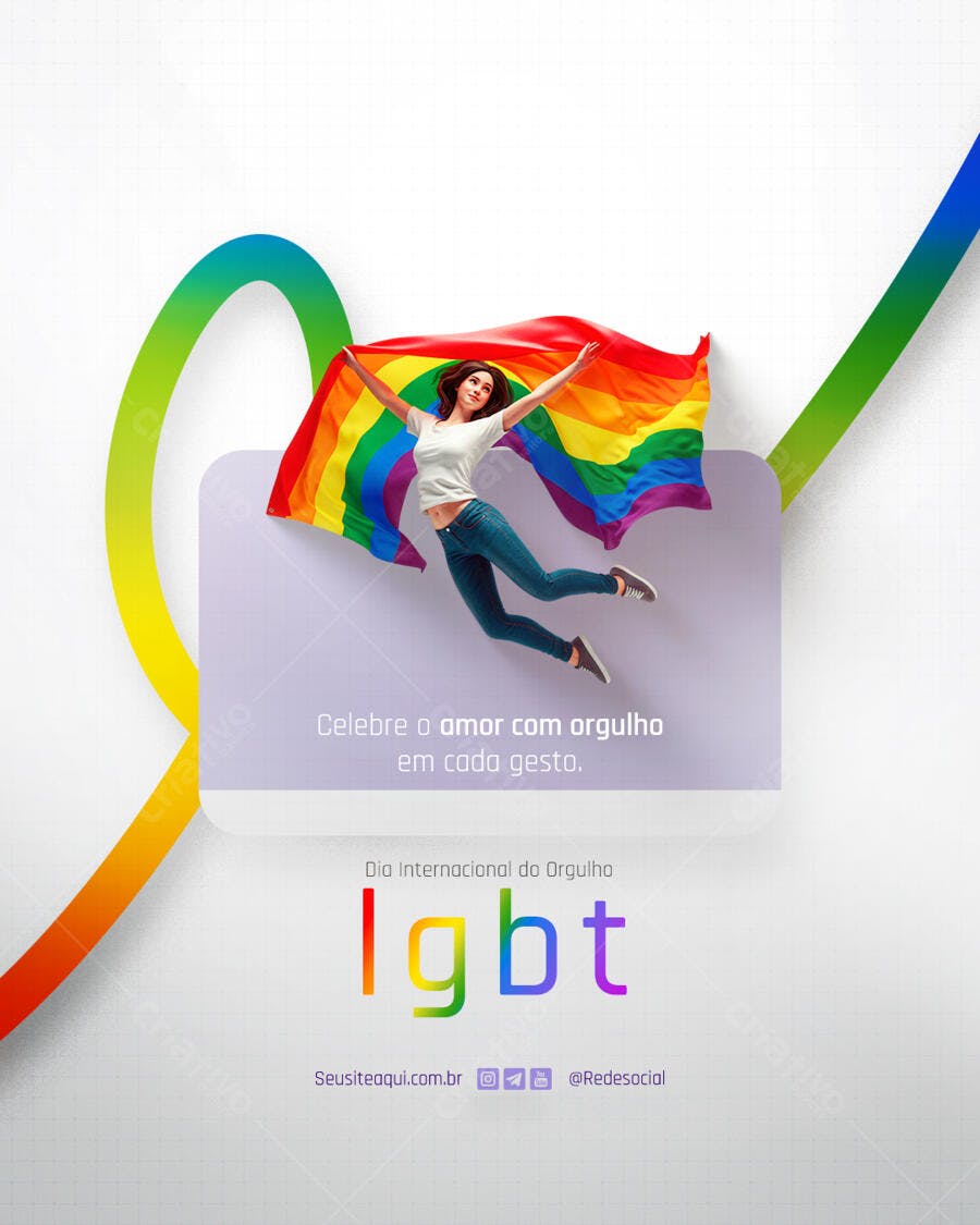 Flyer Dia Internacional do Orgulho LGBT PSD Editável