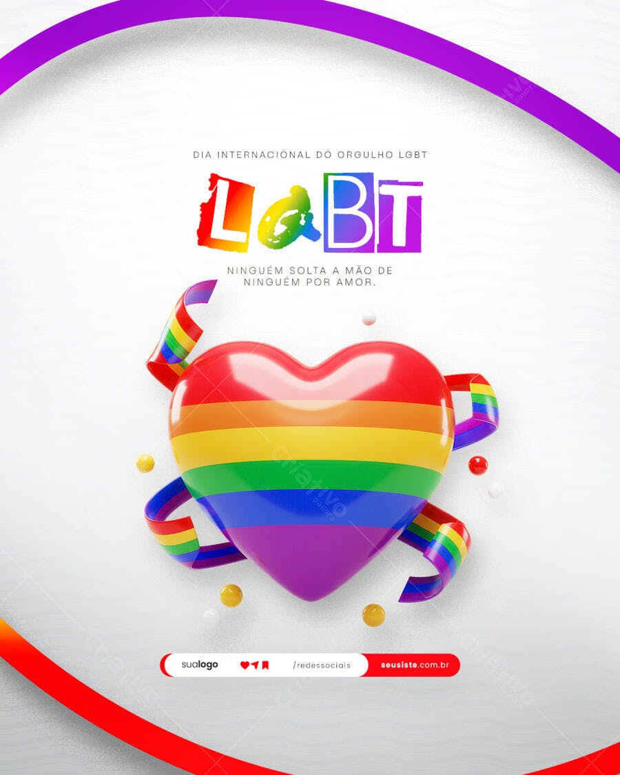 Flyer Dia Internacional do Orgulho LGBT PSD Editável