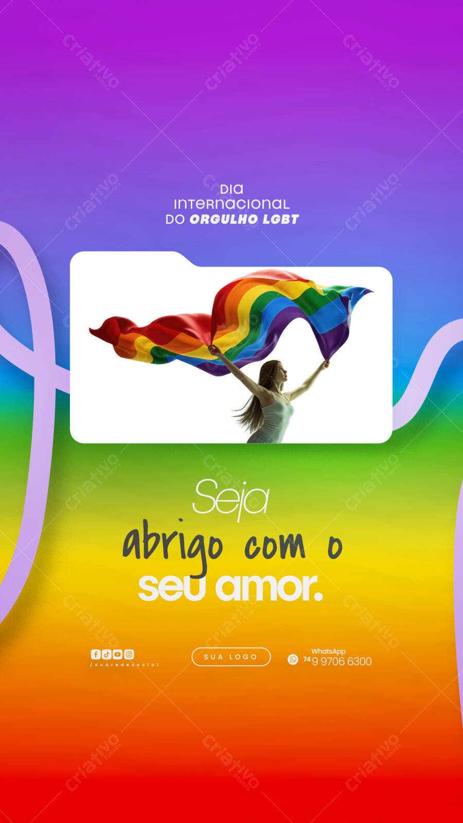 Flyer Dia Internacional do Orgulho LGBT PSD Editável