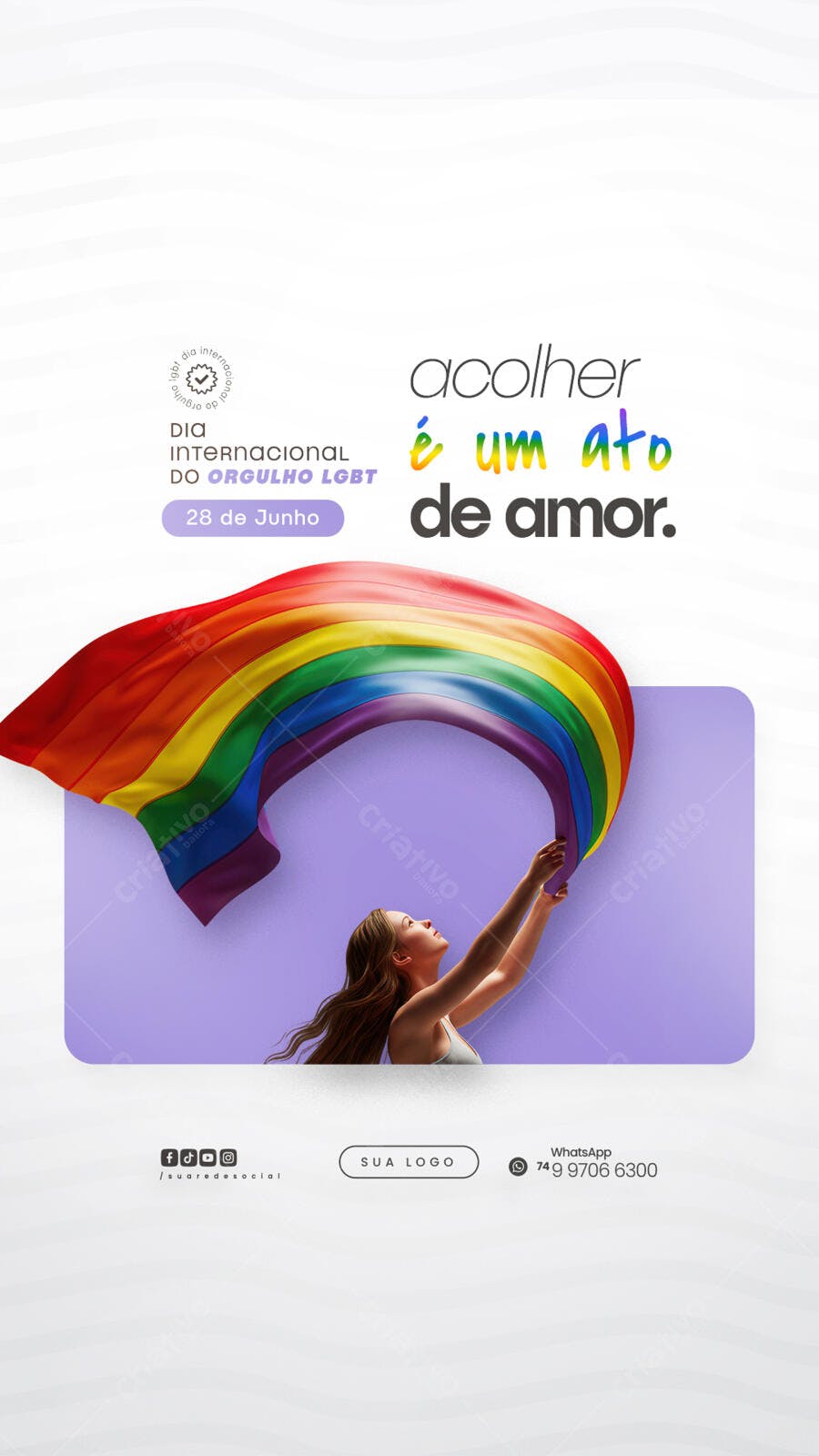 Flyer Dia Internacional do Orgulho LGBT PSD Editável