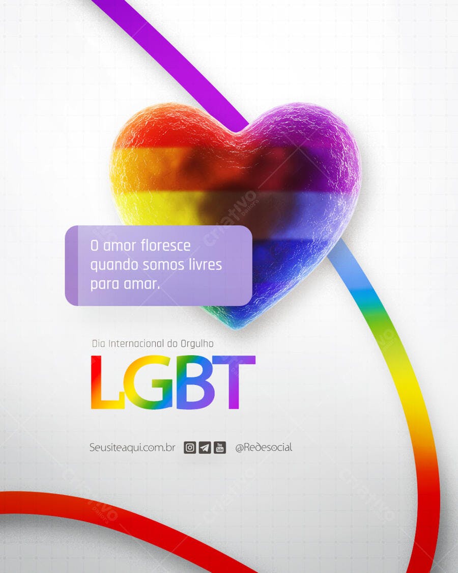 Post para o Dia Internacional do Orgulho LGBT PSD Editável