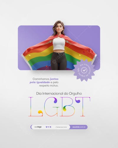 Dia Internacional do Orgulho LGBT Social Media PSD Editável (83)