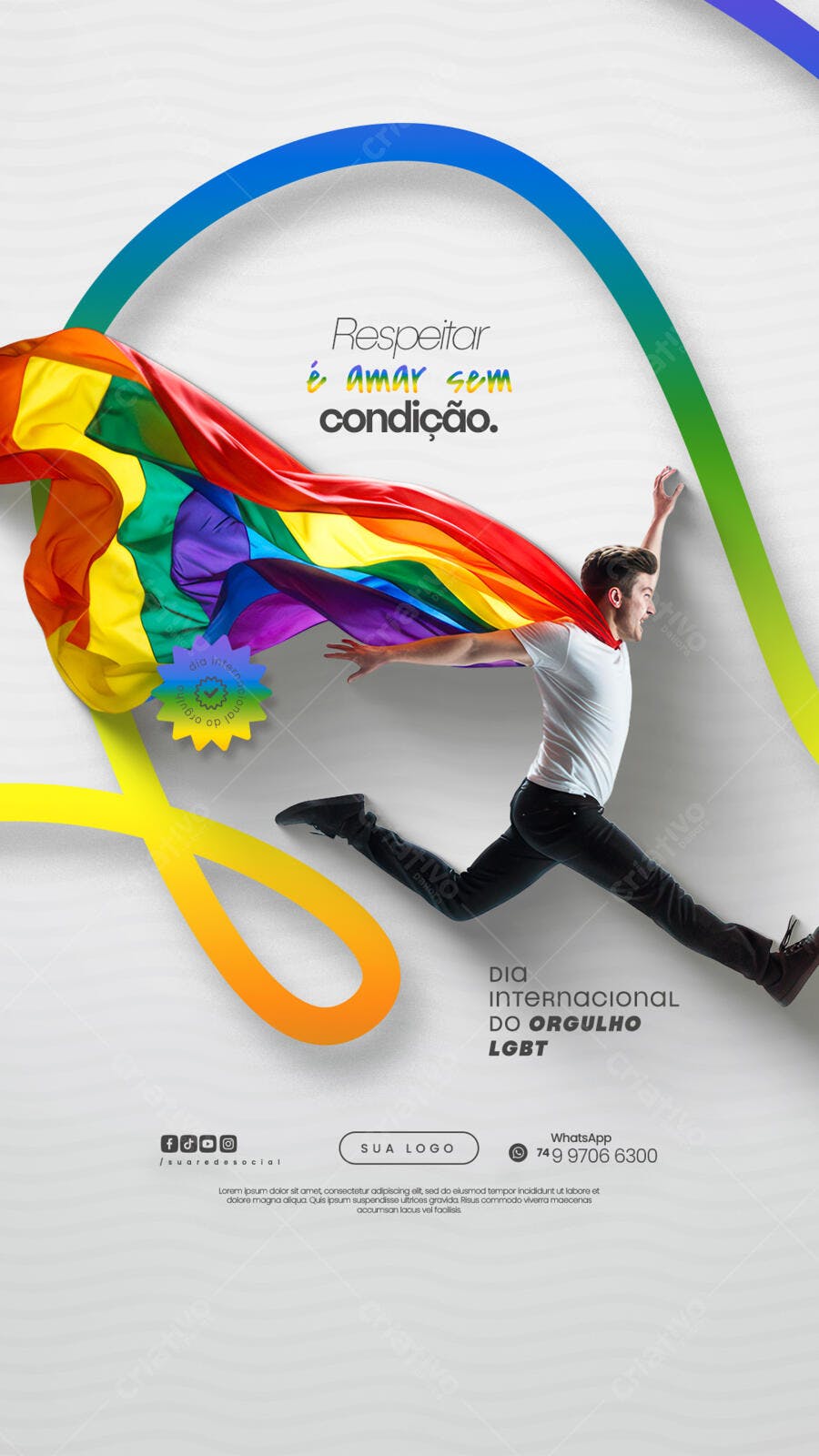 Flyer Dia Internacional do Orgulho LGBT PSD Editável